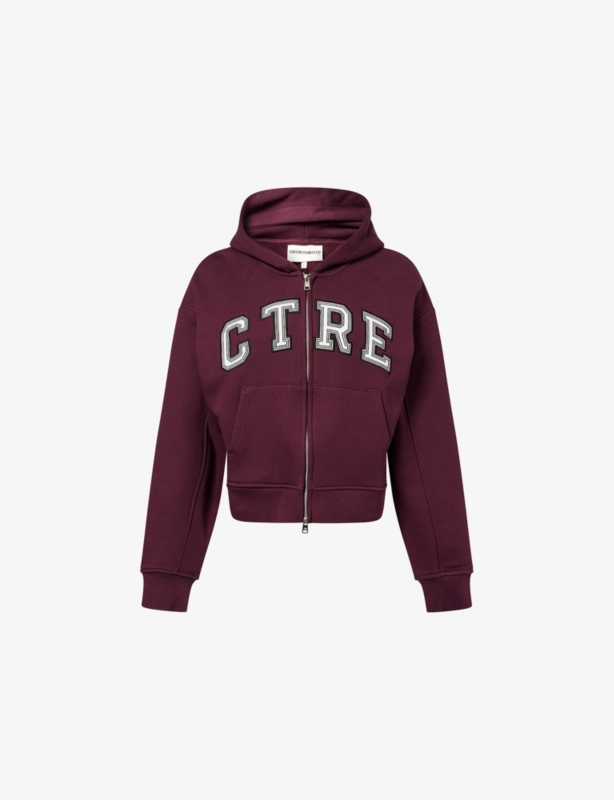 Logo-Patch Zip-Up Cotton Hoody
