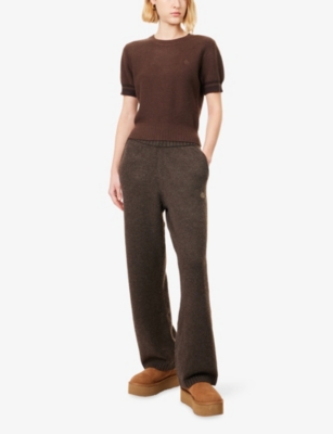 THE COUTURE CLUB: Contrast Stripe Short-Sleeve Knitted Top