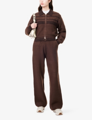 THE COUTURE CLUB: Contrast-Stripe Straight-Leg Knitted Jogging Bottoms