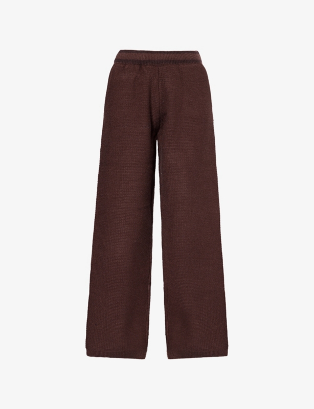 Contrast-Stripe Straight-Leg Knitted Jogging Bottoms