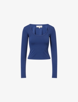 THE COUTURE CLUB: Sculpt Scoop-Neck Stretch-Woven Top