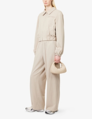 THE COUTURE CLUB: Cropped Tailored Woven Bomber Jacket