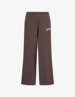 The Couture Club Womens  Ctre Straight-leg Cotton Jogging Bottoms In Brown