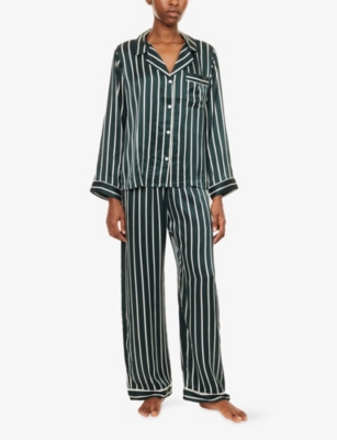 EBERJEY: Inez Long-Sleeve Printed Silk Pyjama Set