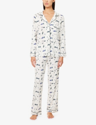 EBERJEY: Gisele Printed Stretch-Woven Pyjama Set