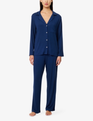EBERJEY: Gisele Ribbed Stretch-Woven Pyjama Set