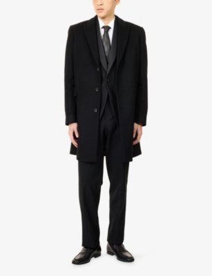 Oscar Jacobson Mens  Frampton Peak-lapel Wool Blazer In Black