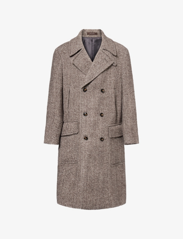 Piero Patterned Wool Blend Coat