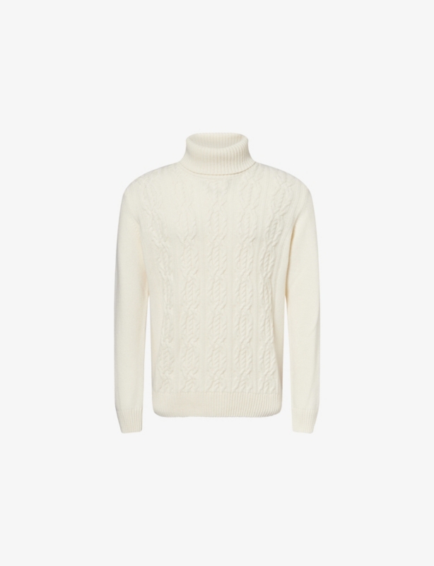 Steven Cable-Knitted Wool Blend Jumper
