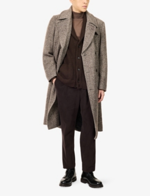 OSCAR JACOBSON: Roland Patch-Pocket Wool Blend Cardigan