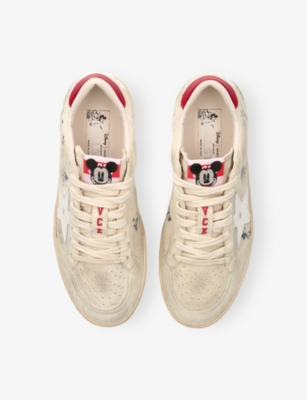 Golden Goose Womens  X Disney Ballstar Suede Trainers In Neutral