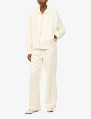 4th & Reckless Womens Valerie Cotton-jersey Bomber Jacket Ecru In Neutral
