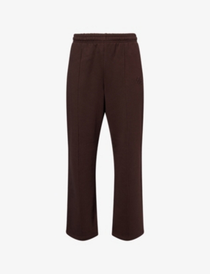 4th & Reckless Womens Chocolate Valerie Wide-leg Cotton-jersey Jogging Bottoms In Brown