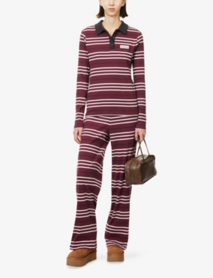 4TH & RECKLESS: Liliana Striped Stretch-Cotton Polo Jumper