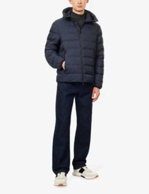 EMPORIO ARMANI: Brand-Print Hooded Shell-Down Jacket