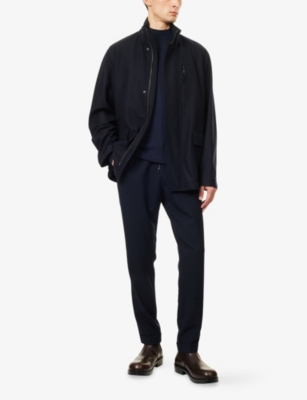 EMPORIO ARMANI: High-Neck Relaxed-Fit Wool Coat