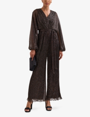 Phase Eight Womens Gold Rachel Wrap-front Woven Jumpsuit In Gold