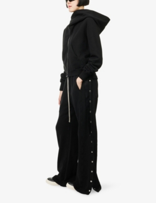 Rick Owens Drkshdw Womens Black Pusher Straight-leg Cotton-jersey Jogging Bottoms In Black