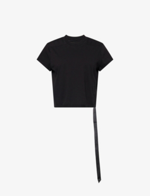 RICK OWENS DRKSHDW: Cropped Small Level Cotton T-Shirt