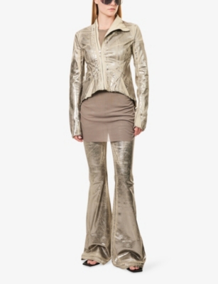 RICK OWENS DRKSHDW: Naska Gary Metallic Cotton-Blend Jacket