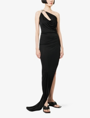 Rick Owens Lillies Womens Black Hydra Aaliyah Jersey Gown In Black