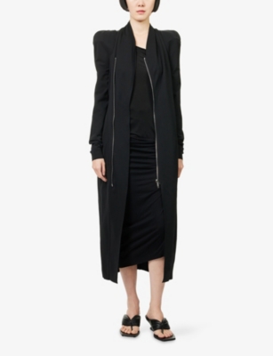 RICK OWENS LILLIES: Asymmetric-Zip Woven Coat