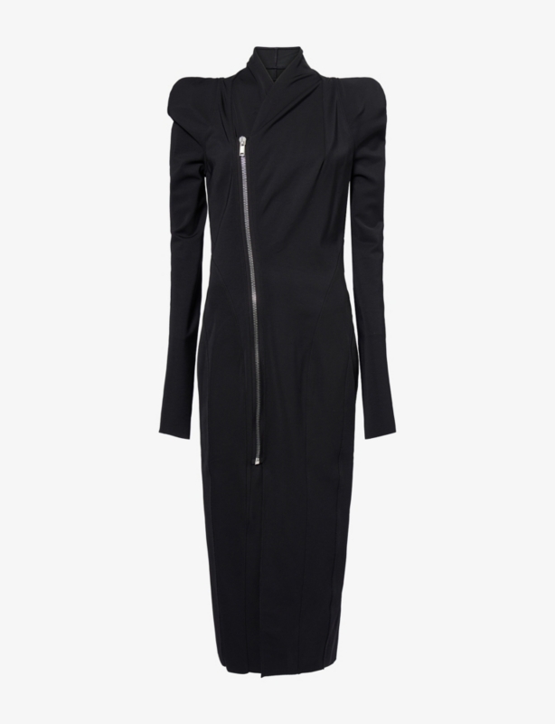 Asymmetric-Zip Woven Coat