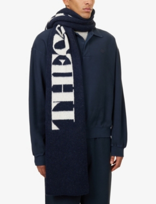 THE COUTURE CLUB: Copyright Brand-Print Knitted Scarf