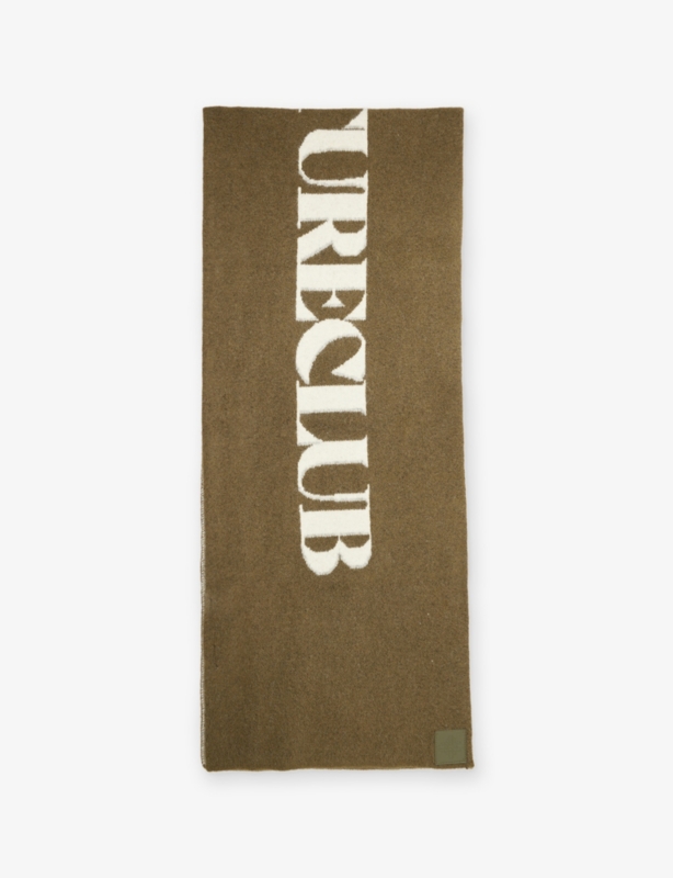 Copyright Brand-Print Knitted Scarf