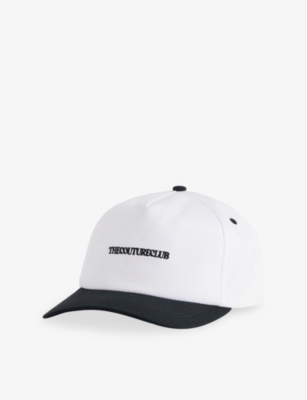 The Couture Club Mens Black Copyright Embroidered Cotton Cap In White