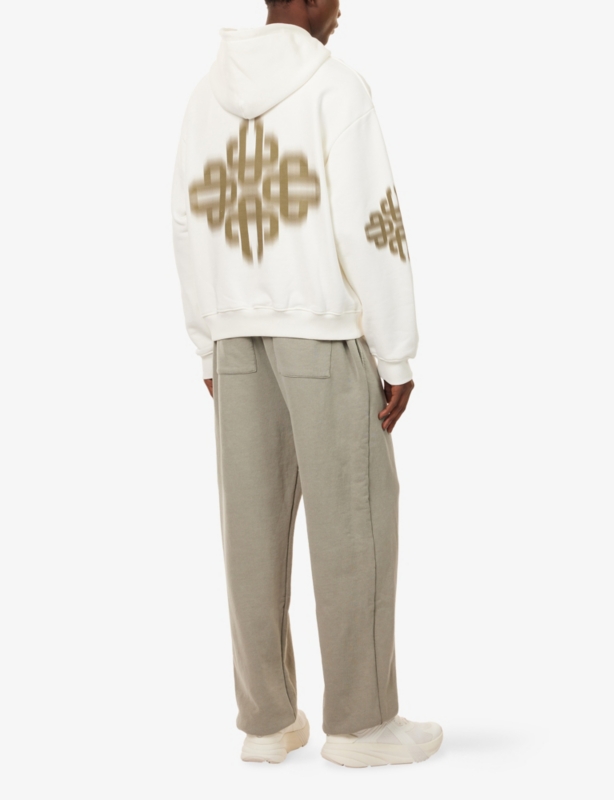 Motion Blurred-Emblem Cotton-Jersey Hoodie