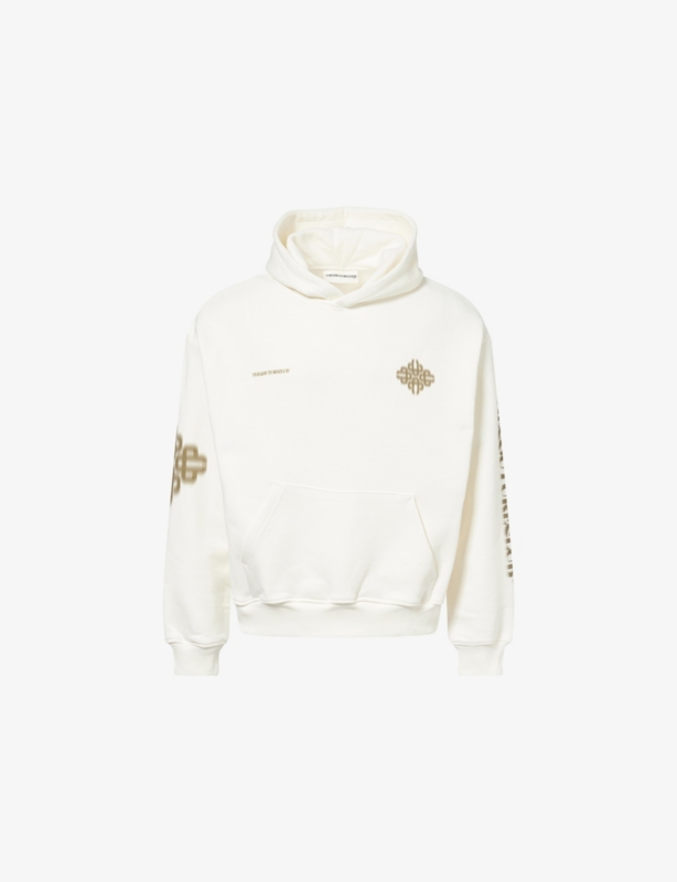 Motion Blurred-Emblem Cotton-Jersey Hoodie