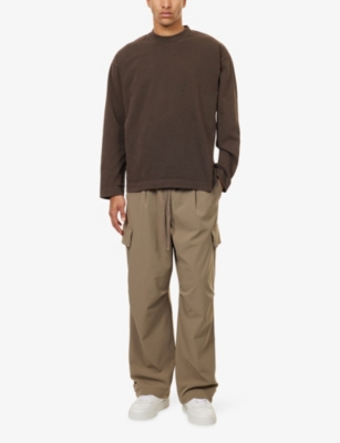 The Couture Club Mens  Technical Wide-leg Stretch-woven Trousers In Brown