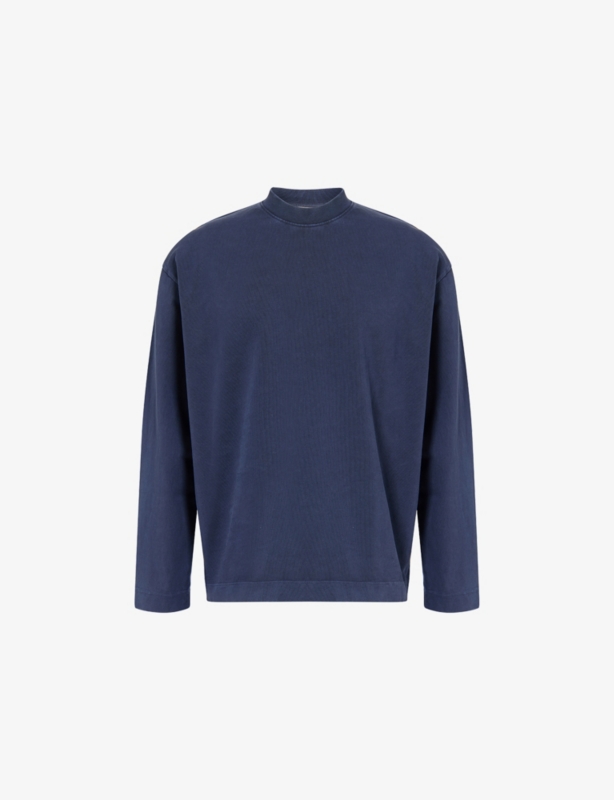 Washed Long-Sleeves Cotton-Jersey T-Shirt