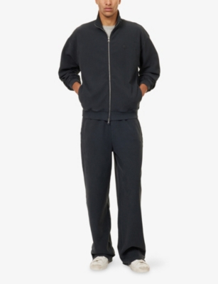 The Couture Club Mens  Ribbed Funnel-neck Cotton-jersey Sweatshirt In Blue