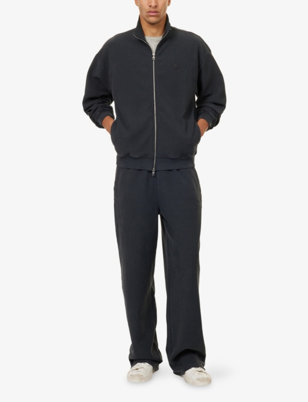 Ribbed Funnel-Neck Cotton-Jersey Sweatshirt