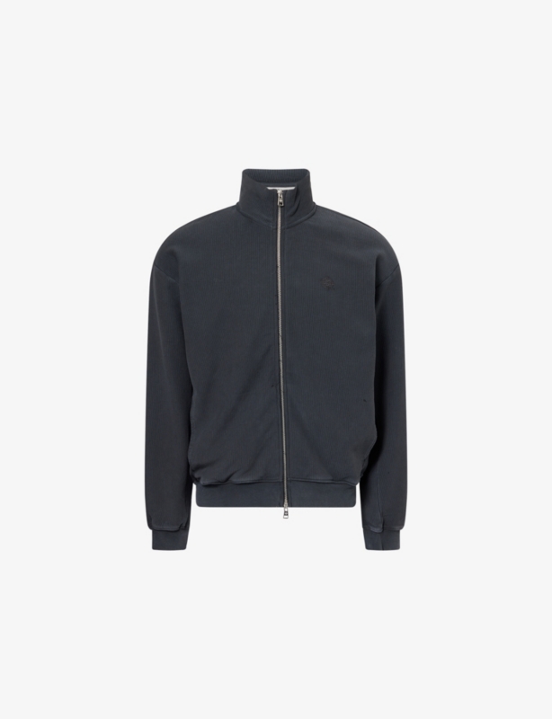 Ribbed Funnel-Neck Cotton-Jersey Sweatshirt