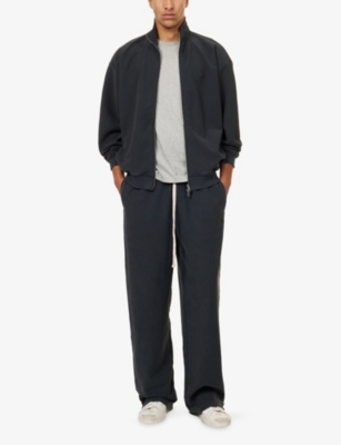 THE COUTURE CLUB: Ribbed Wide-Leg Cotton-Jersey Jogging Bottoms