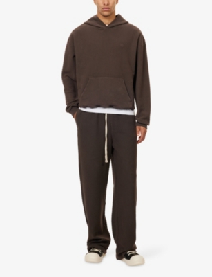 The Couture Club Mens  Ribbed Wide-leg Cotton-jersey Jogging Bottoms In Brown