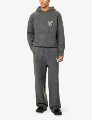 THE COUTURE CLUB: Chainstitch Embroidery Relaxed-Fit Knitted Hoodie