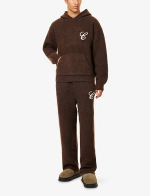 THE COUTURE CLUB: Chainstitch Embroidery Relaxed-Fit Knitted Hoodie