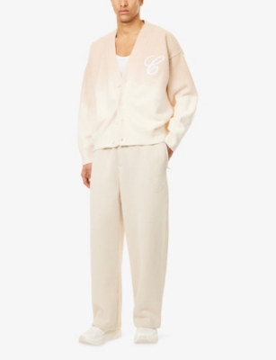 THE COUTURE CLUB: Ombre Embroidery V-Neck Knitted Cardigan