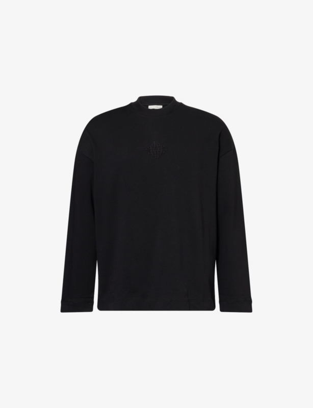 Emblem-Script Long-Sleeve Cotton Top