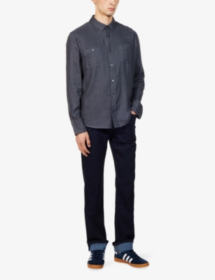 PAIGE: Everett Checked Cotton-Blend Shirt