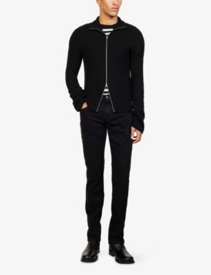 Paige Mens Harlano Federal Slim-fit Cotton-blend Jeans In Black