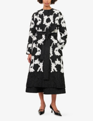 ERDEM: Embellished Belted Woven Coat