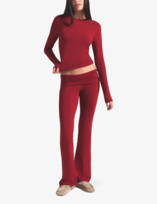 SKIMS: Slim-Fit Long-Sleeves Stretch-Cotton T-Shirt