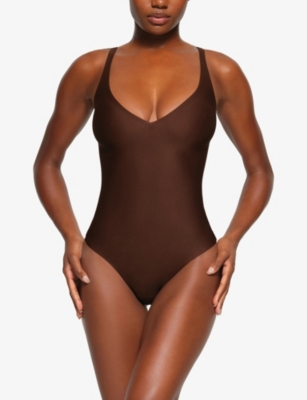 SKIMS: SKIMS Body Plunge Thong Stretch-Woven Body