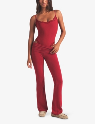 SKIMS: Fits Everybody Lace-Trim Stretch-Woven Body