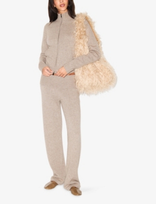 SKIMS: Foldover-Waistband Straight-Leg Wool-Blend Trousers